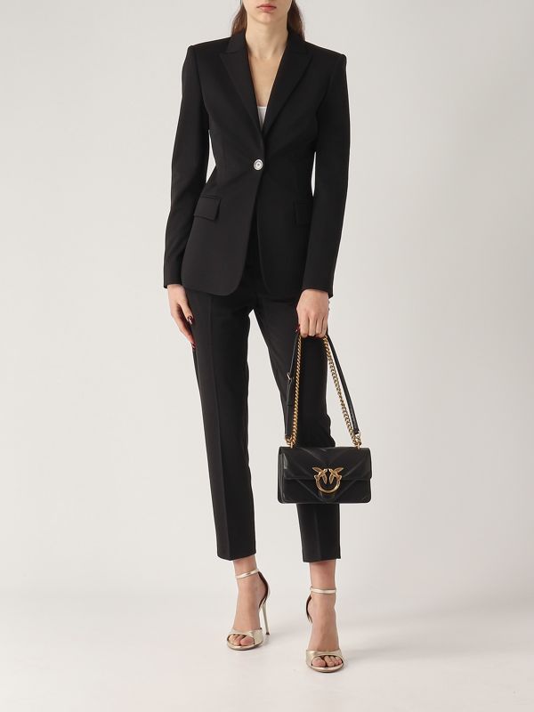 5. Giacca donna New Signum in tessuto tecnico di viscosa stretch Nero Pinko 104903a1l3
