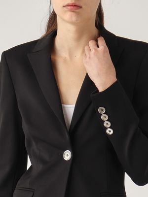 4. Giacca donna New Signum in tessuto tecnico di viscosa stretch Nero