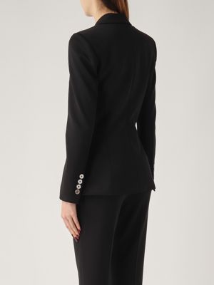 3. Giacca donna New Signum in tessuto tecnico di viscosa stretch Nero