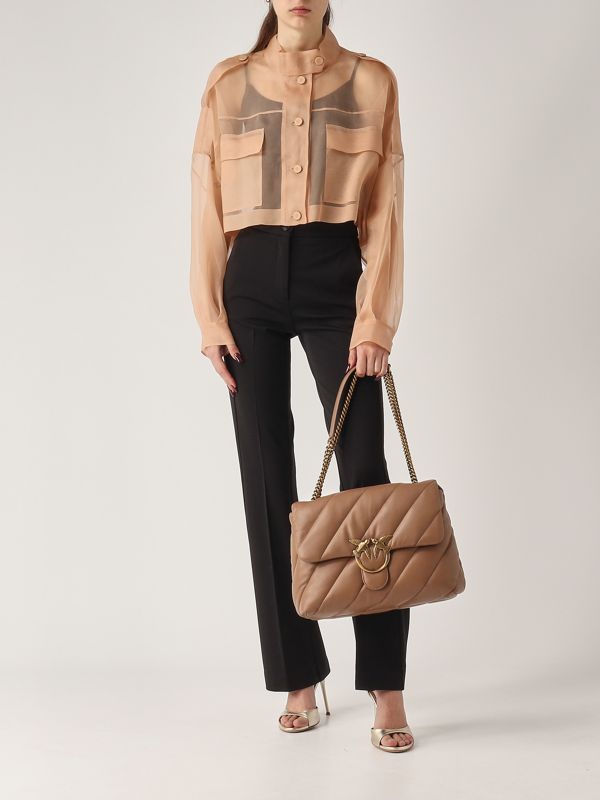 5. Lanario boxy silk organza jacket for women Nude Pinko 104700a2dj