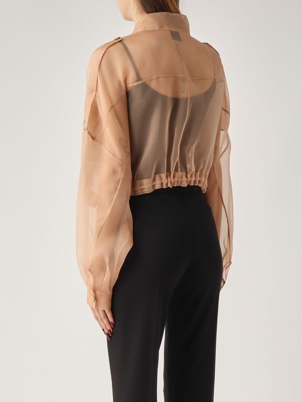 3. Lanario boxy silk organza jacket for women Nude Pinko 104700a2dj