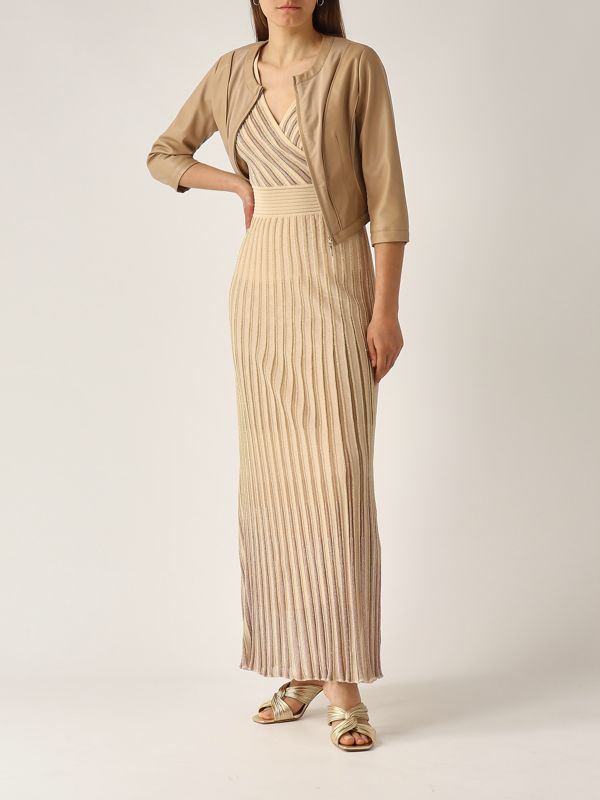 5. Tartar women's lurex knit dress Gold Nenette tartar