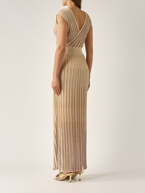 3. Tartar women's lurex knit dress Gold Nenette tartar
