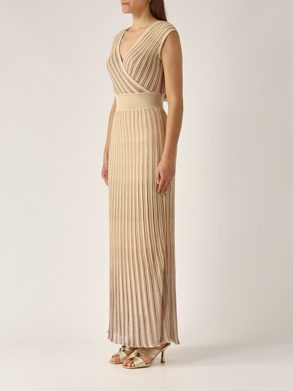 2. Tartar women's lurex knit dress Gold Nenette tartar