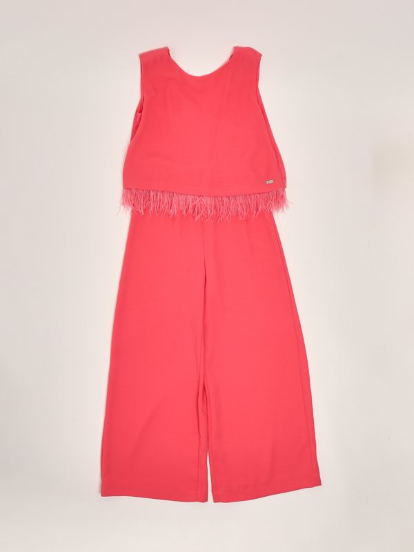 1. Girl's crepe jumpsuit Coral Liu Jo ga5134t4508