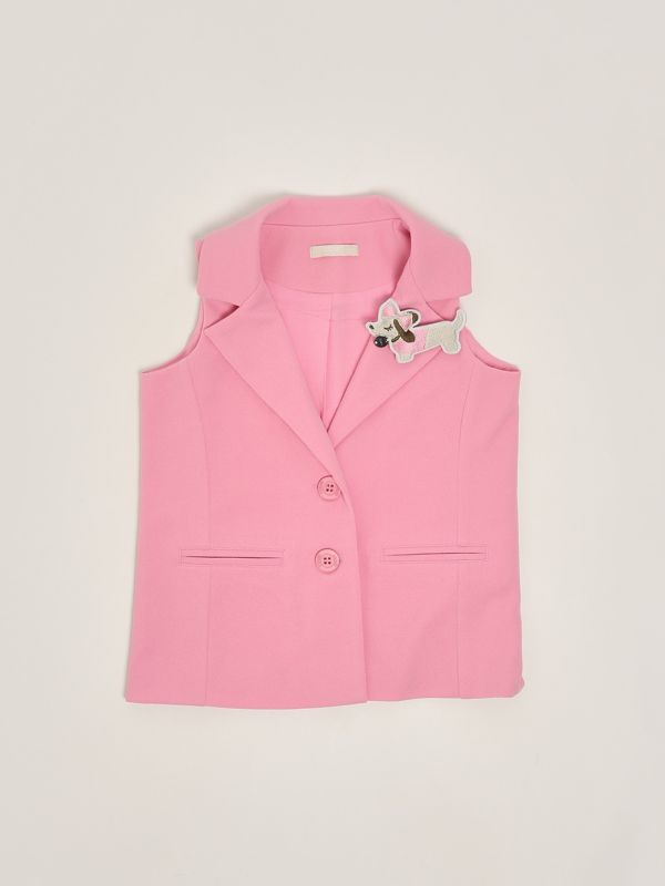 1. Gilet bambina in jersey stretch Rosa Liu Jo ka5005j4633