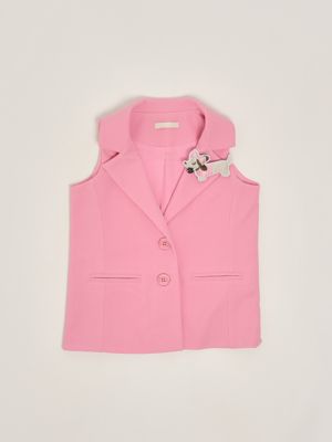 1. Gilet bambina in jersey stretch Rosa Liu Jo ka5005j4633