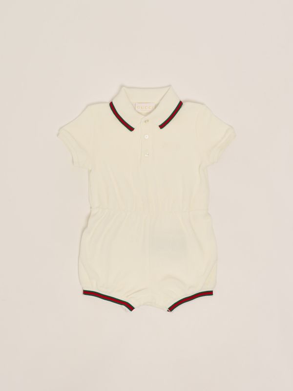 1. Tutina neonato in misto cotone Bianco Gucci 808690xjgz5