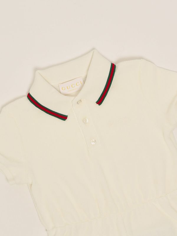 3. Tutina neonato in misto cotone Bianco Gucci 808690xjgz5