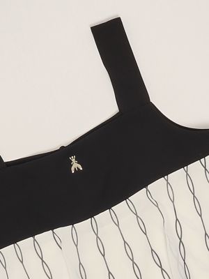 3. Krepp-Top für Mädchen Weiß-Schwarz Patrizia Pepe 7c0262a583