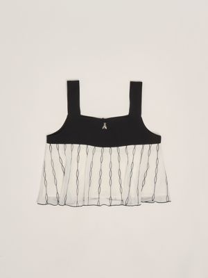 1. Krepp-Top für Mädchen Weiß-Schwarz Patrizia Pepe 7c0262a583