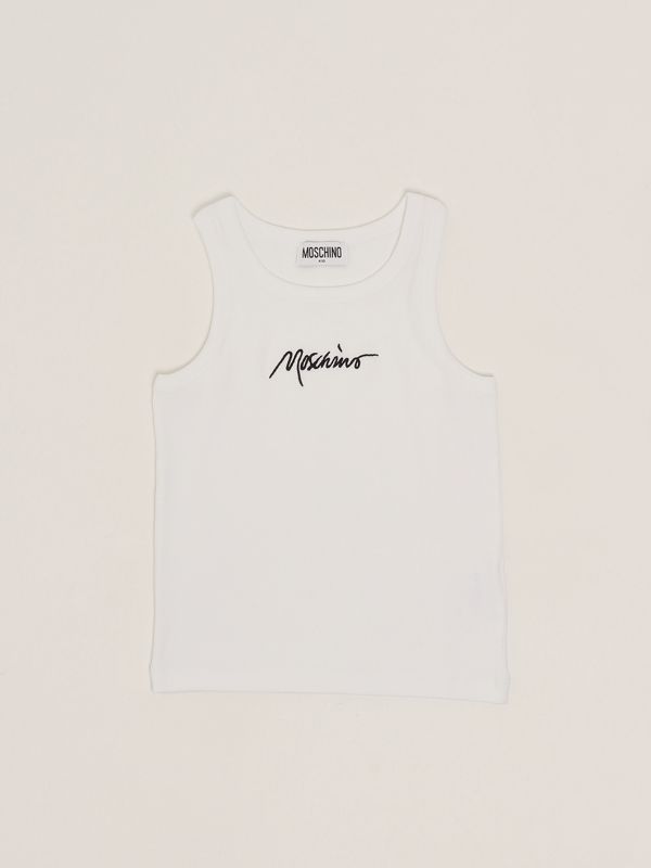 1. Girl's cotton blend top Optical White Moschino hdm06mlba39