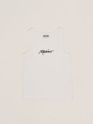 1. Girl's cotton blend top Optical White Moschino hdm06mlba39