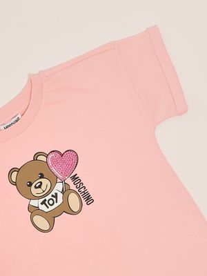 3. Girl's stretch cotton dress Pink Moschino hdv0g9laa40