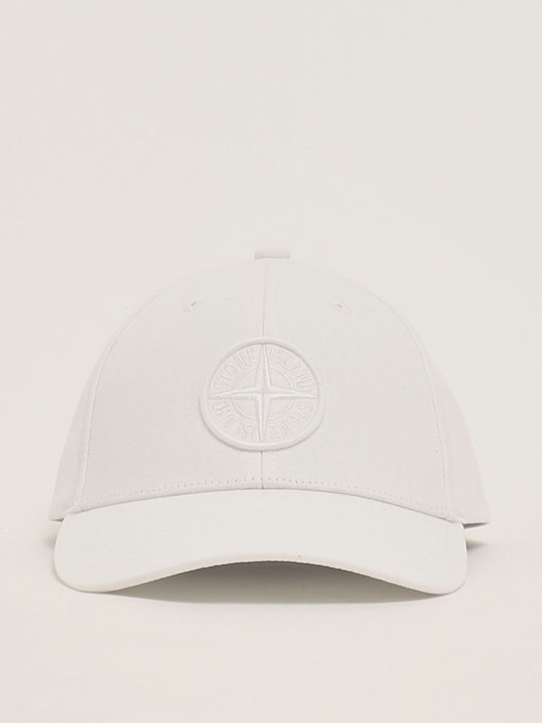 1. Baseballkappe aus Baumwolle für Männer Weiß Stone Island k1s159100996s0065