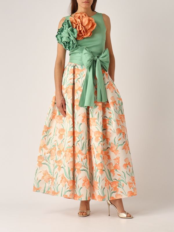 5. Women's skirt mikado effect Orange-Salvia Giada Curti gcr25g229d05