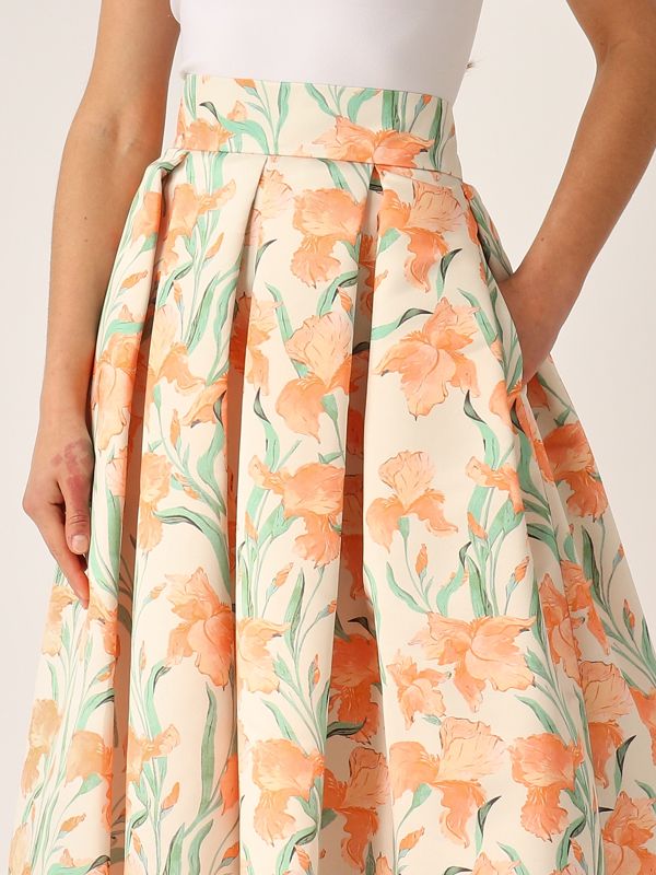 4. Women's skirt mikado effect Orange-Salvia Giada Curti gcr25g229d05