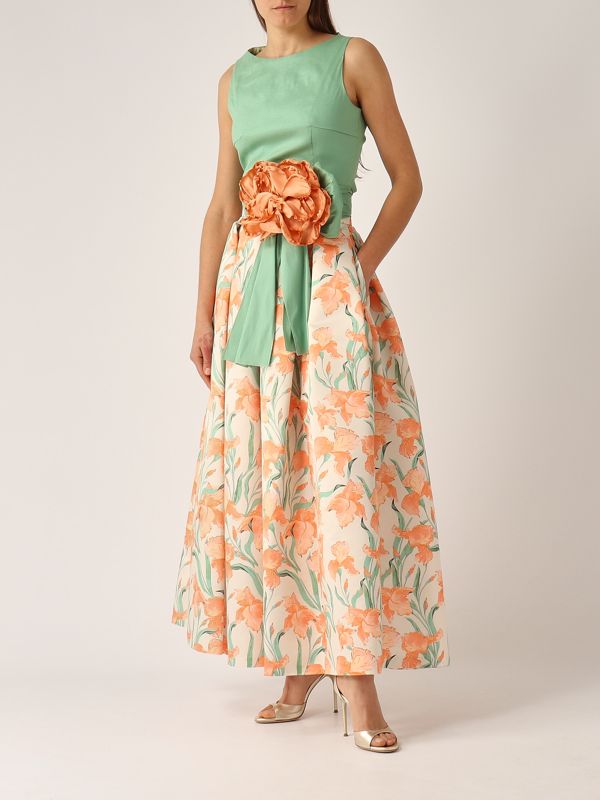 6. Women's skirt mikado effect Orange-Salvia Giada Curti gcr25g229d05