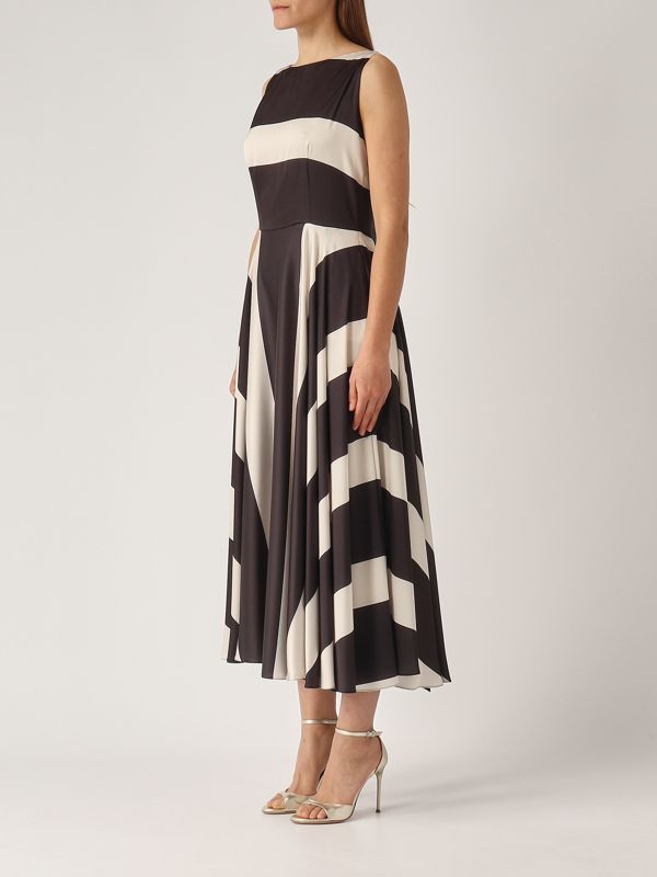 2. Damenkleid aus Satin Elfenbein-Schwarz Giada Curti gcr25a395s04