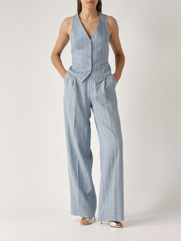 アウターその他 TAGLIATORE Woman Waistcoat Denim 340299GAELLE EI863 Tagliatore 