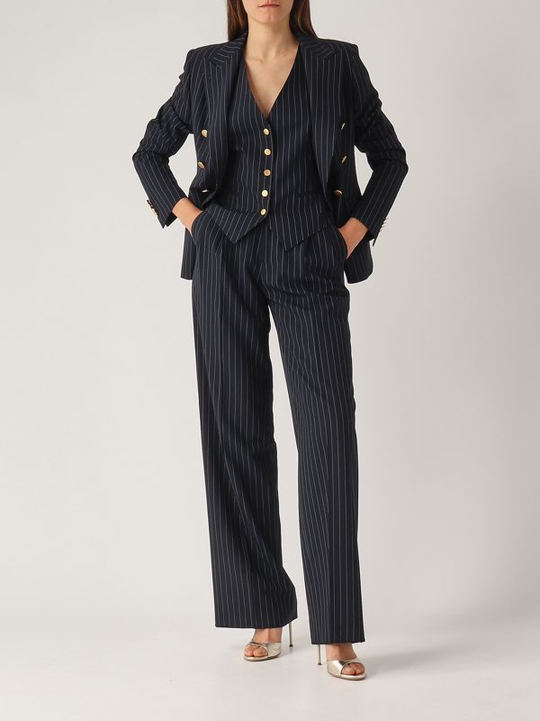 5. Pantalone donna P-Ebony Navy-Bianco Tagliatore m50006pebony