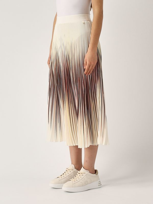 Women's viscose blend skirt gn000060d12724 Ecru | Caposerio.com