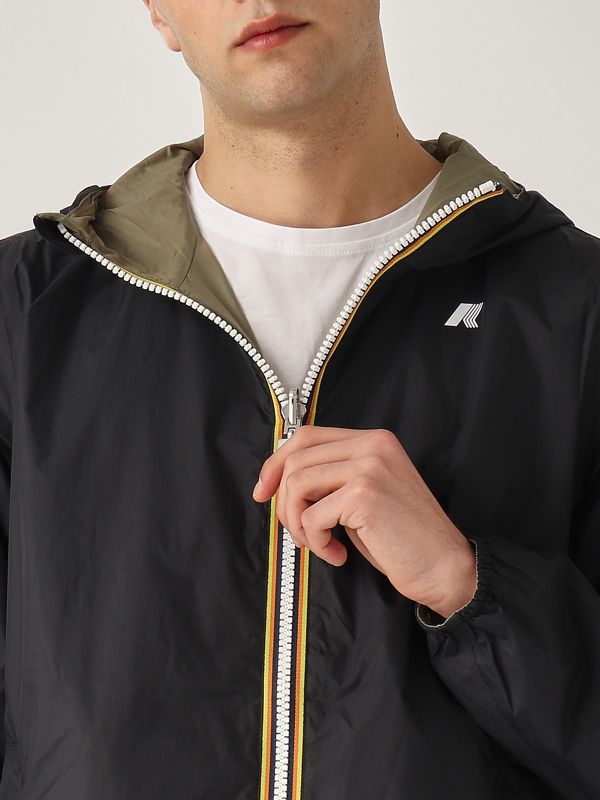 4. Jake Plus.2 Double nylon jacket for men Black-Military K-Way k2124ew