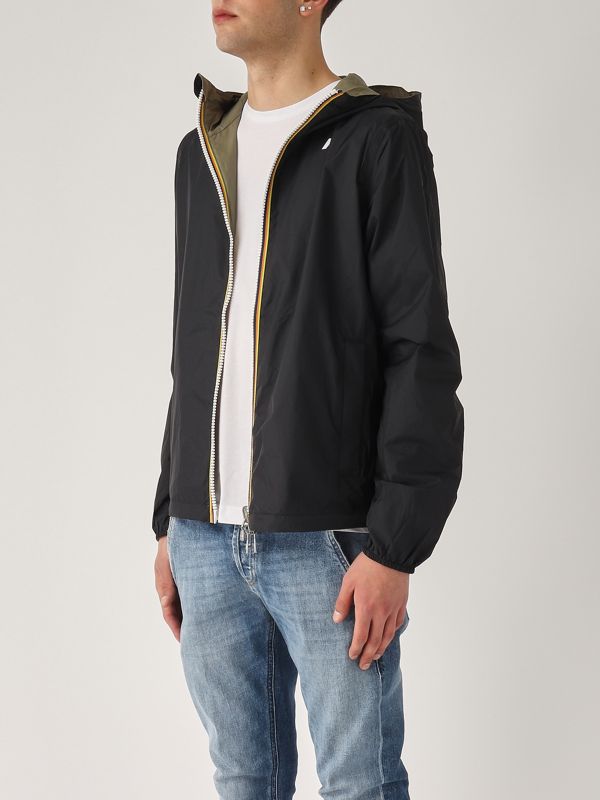 2. Jake Plus.2 Double nylon jacket for men Black-Military K-Way k2124ew
