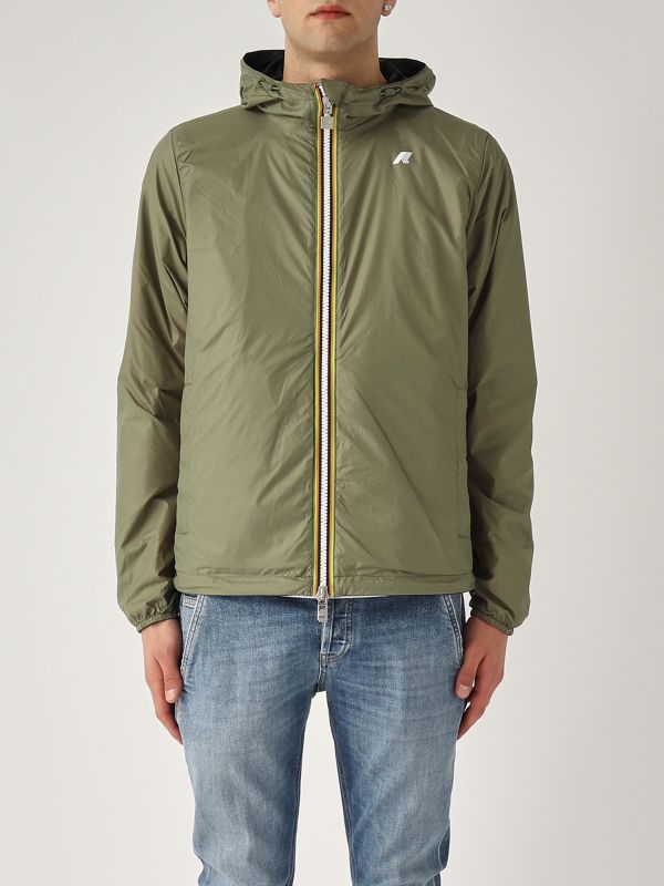 5. Jake Plus.2 Double nylon jacket for men Black-Military K-Way k2124ew