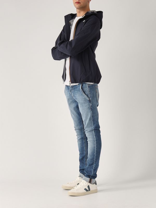 5. Giacca uomo Jake Stretch Dot Blu Navy K-Way k5127qw