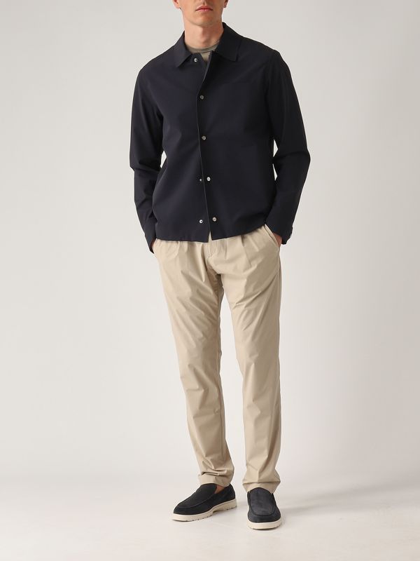 【関税&送料込み】Herno Technical Fabric Overshirt Men's overshirt in technical fabric gi000318u12301sz Navy