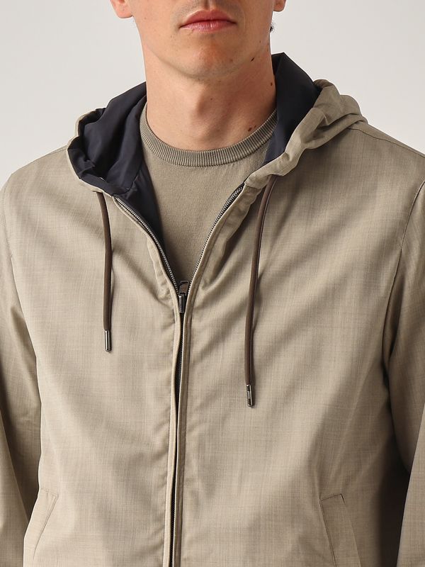 5. Men's reversible jacket in wool and silk Turtledove-Navy Herno gi000491u33440