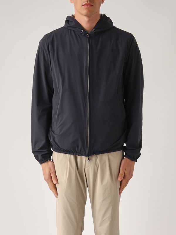 2. Men's reversible jacket in wool and silk Turtledove-Navy Herno gi000491u33440