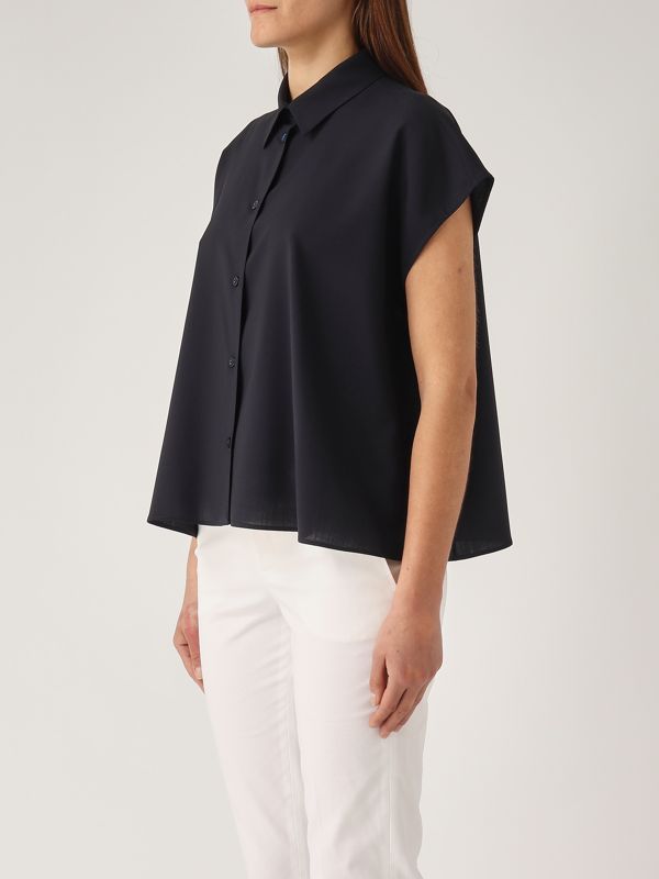 2. Camicia donna in lana vergine Navy PT Torino tw6skr020std