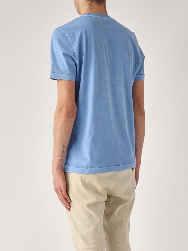 3. Herren-T-Shirt aus Baumwolle Azurblau Fay npmb350132tuy1