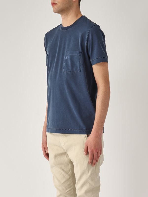 2. Herren-T-Shirt aus Baumwolle Blau Fay npmb350132tuy1