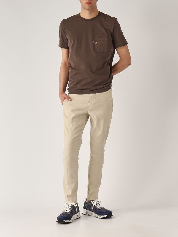 5. Herren-T-Shirt aus Baumwolle Braun Fay npmb350132tuy1