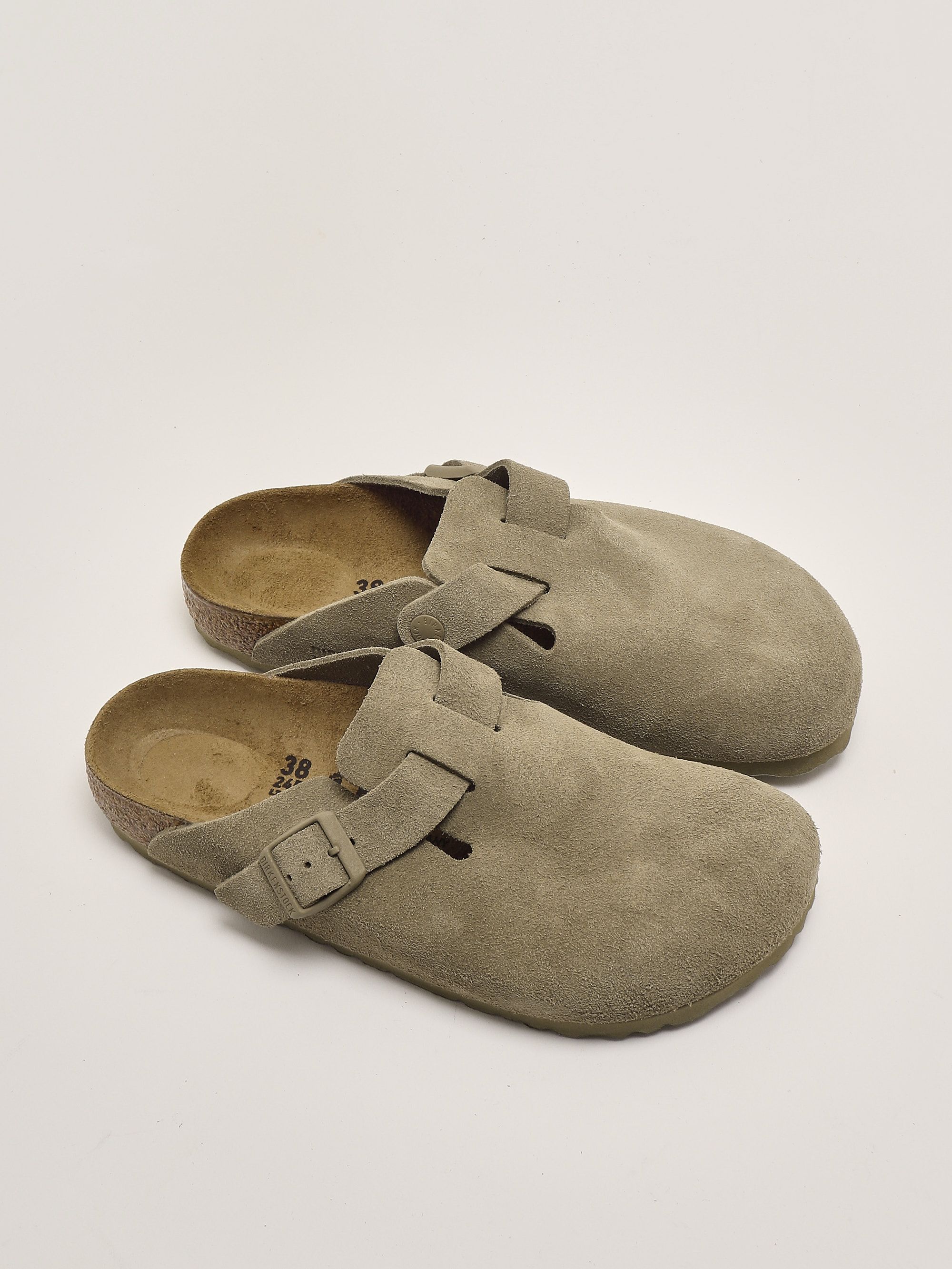 Boston suede sabot 1025844 Light khaki | Caposerio.com