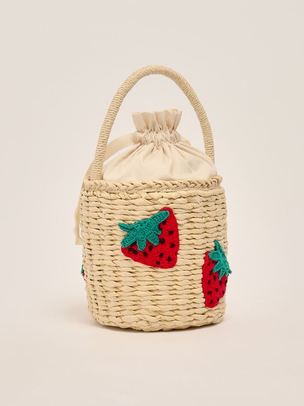 2. Raffia bucket bag for girls Straw Stella McCartney tw0a48z2943