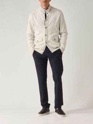 5. Cardigan bomber uomo in felpa di cotone Mastice