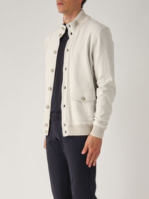 2. Cardigan bomber uomo in felpa di cotone Mastice