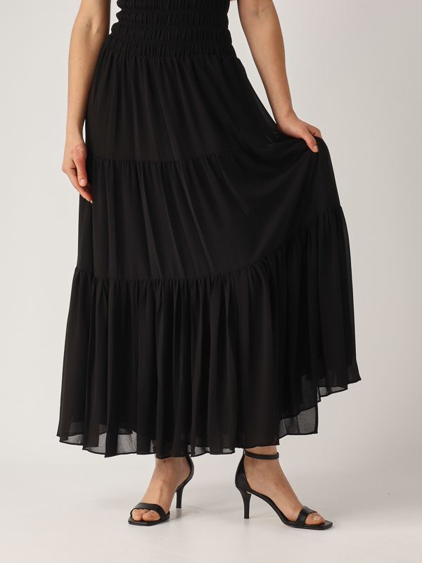 ワンピース Michael Kors Woman Dress Black MS582WGGTA 001 Georgette tank dress for women ms582vf7r3 Black | Caposerio.com