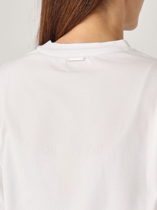 4. T-shirt donna in cotone Bianco Michael Kors mr551qa1v2