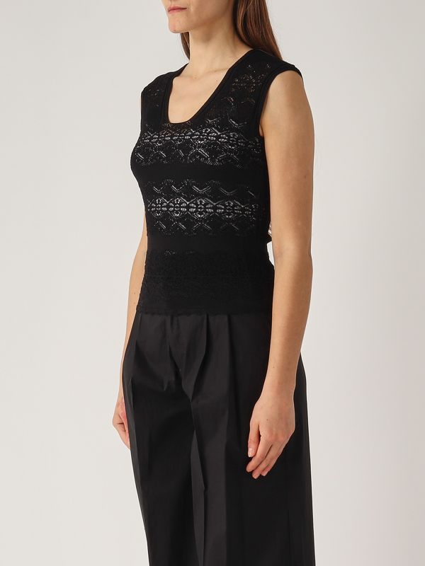 2. Viscose blend top for women Black Twinset 251tt3211