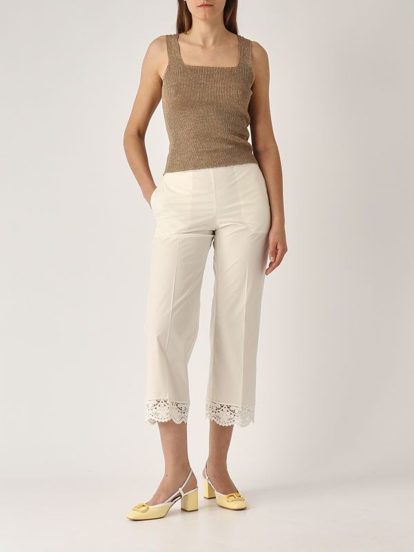 5. Lurex linen blend top Green Twinset 251tt3147