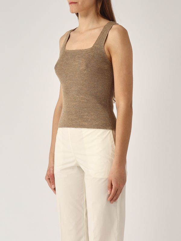 2. Lurex linen blend top Green Twinset 251tt3147