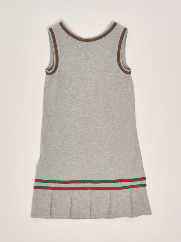 2. Stretch cotton pique dress for girls Gray Gucci 808667xjgzz