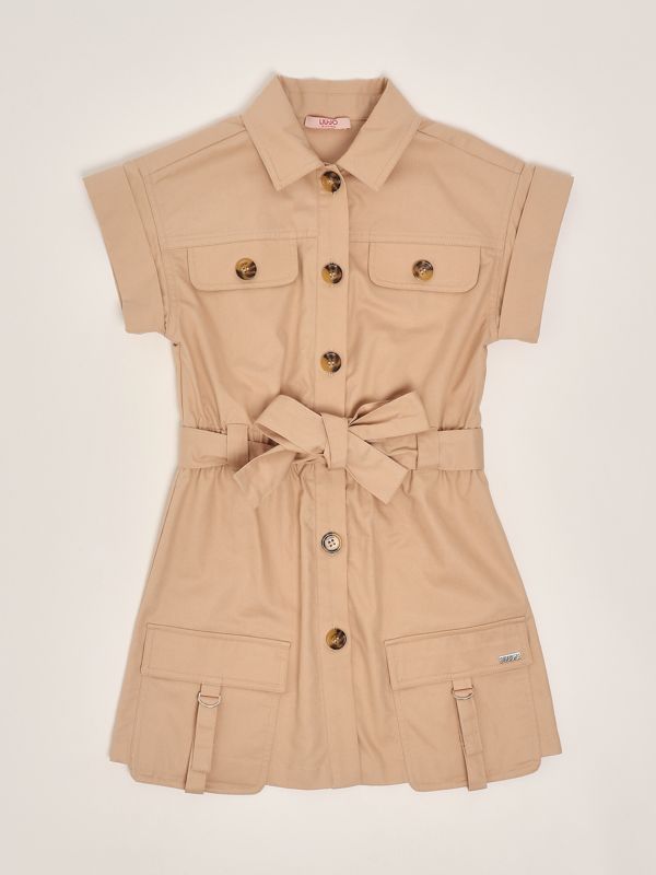 1. Robe en coton pour fille Beige Liu Jo ga5026t2933