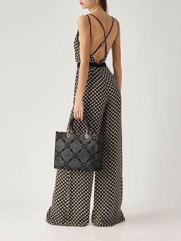 6. Sac jacquard pour femme Noir Elisabetta Franchi bs12a51e2