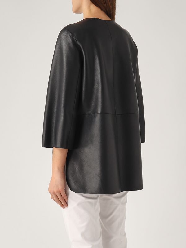 4. Giacca donna Dom in pelle liscia e suede Blu Dark The Jackie leathers dom
